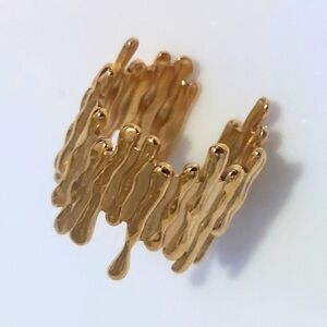 Gold Textured Ring with Unique Design